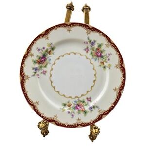 Wexford Fine‎ China Plate Floral Red Gold Trim Vtg Collectible Decor Replacement